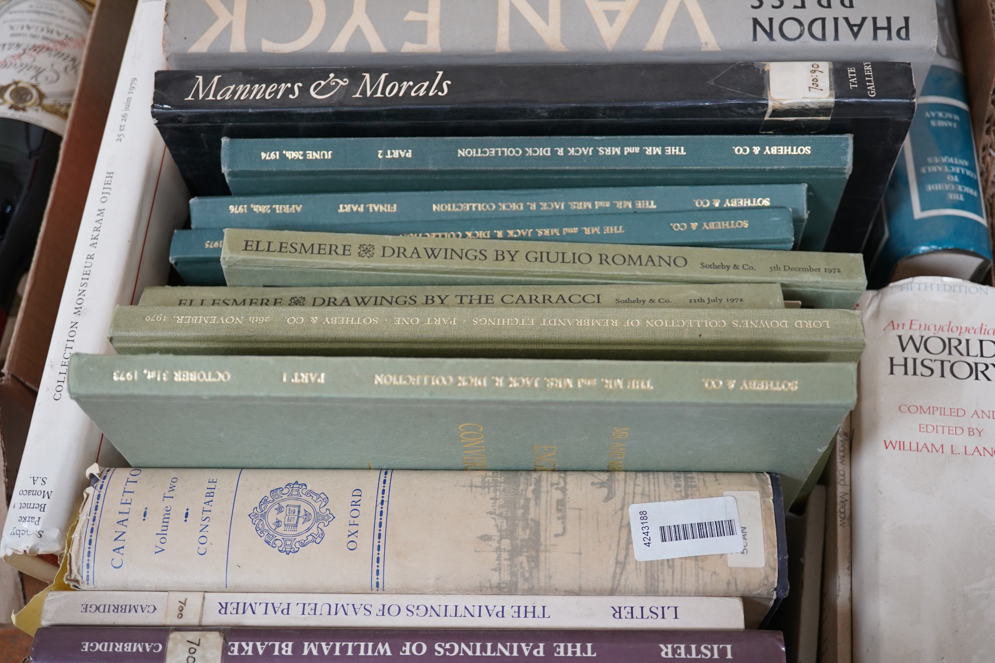 A quantity of mostly art reference books to include Simon Palmer, Canaletto and William Blake. Condition - varies